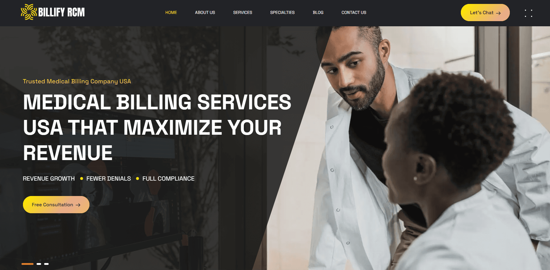 BillifyRCM website homepage